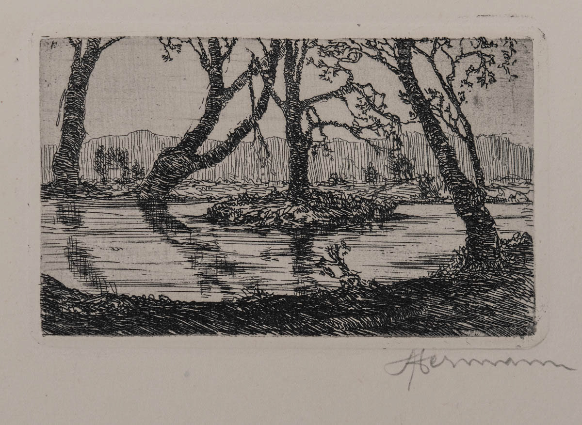 O mică insulă (1922) Acvaforte 14.05x16 cm