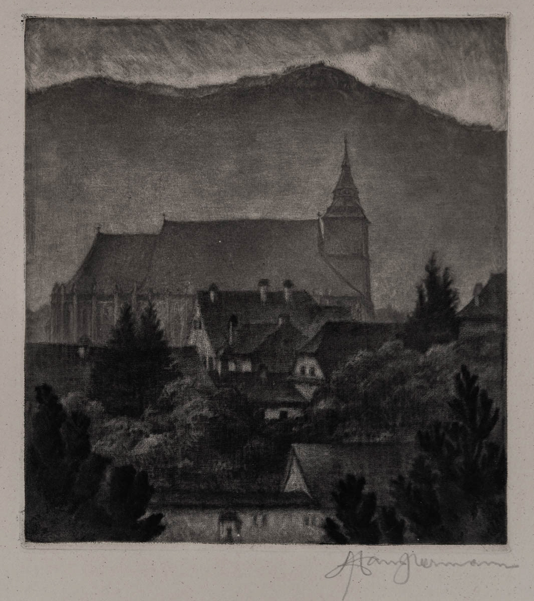 Biserica Neagră (nedatat) Acvaforte 20x21.05 cm