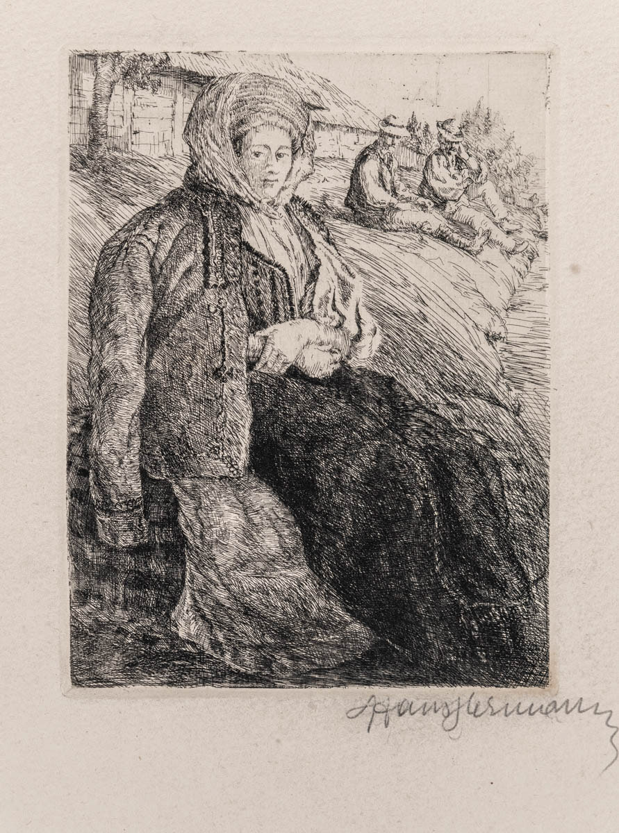 Țărancă din Poiana Sibiului (1925) Acvaforte 22.05x13 cm
