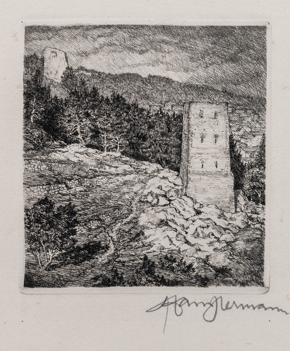 Turnul Negru (nedatat) Acvaforte 11.05x12.05 cm
