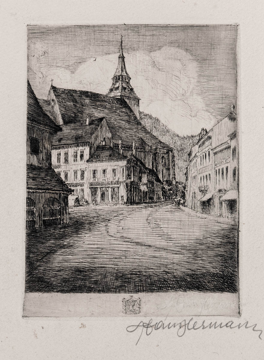 Brașov, Târgul Cailor (1924) Acvaforte 13.05x18 cm