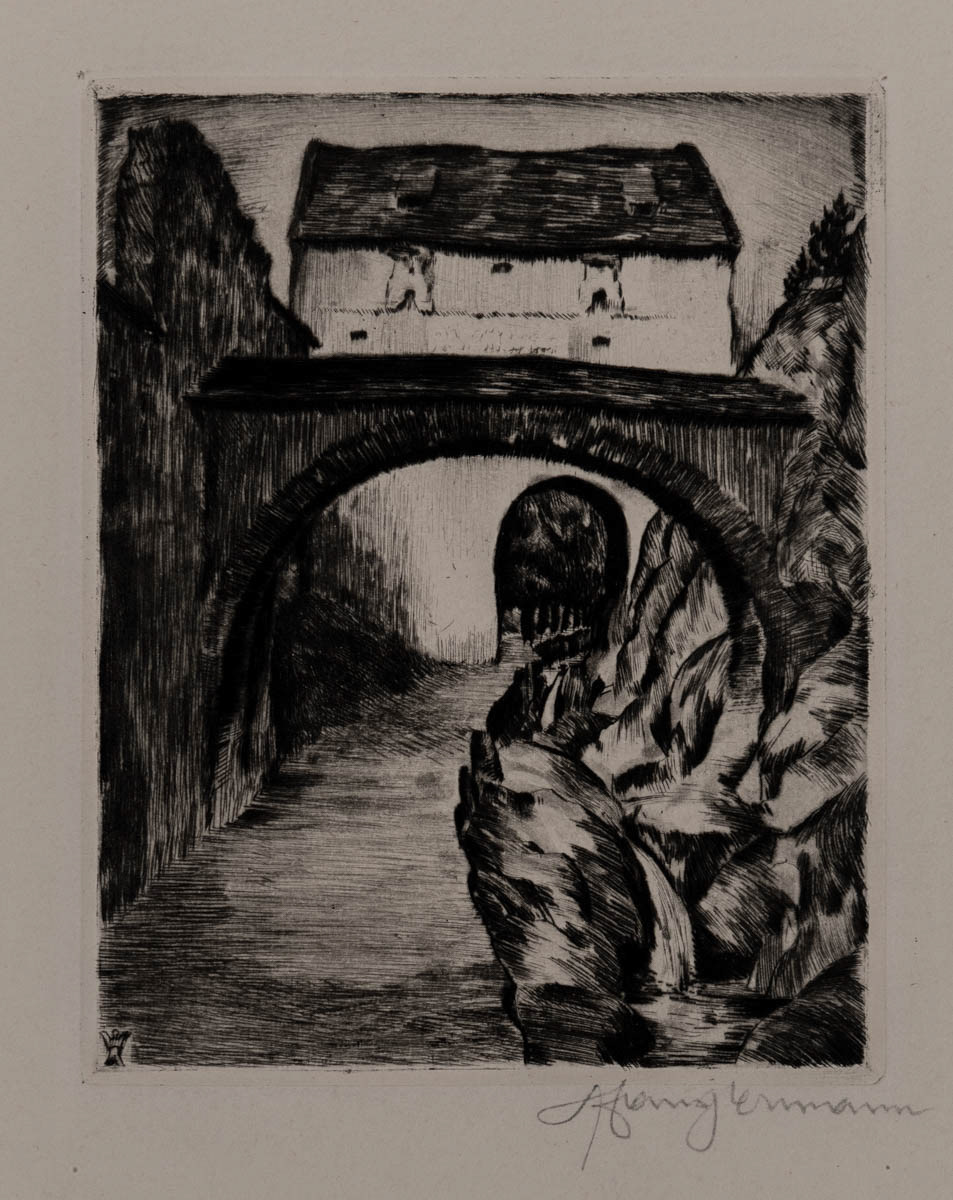 Pe după ziduri V (nedatat) Acvaforte 12x15 cm