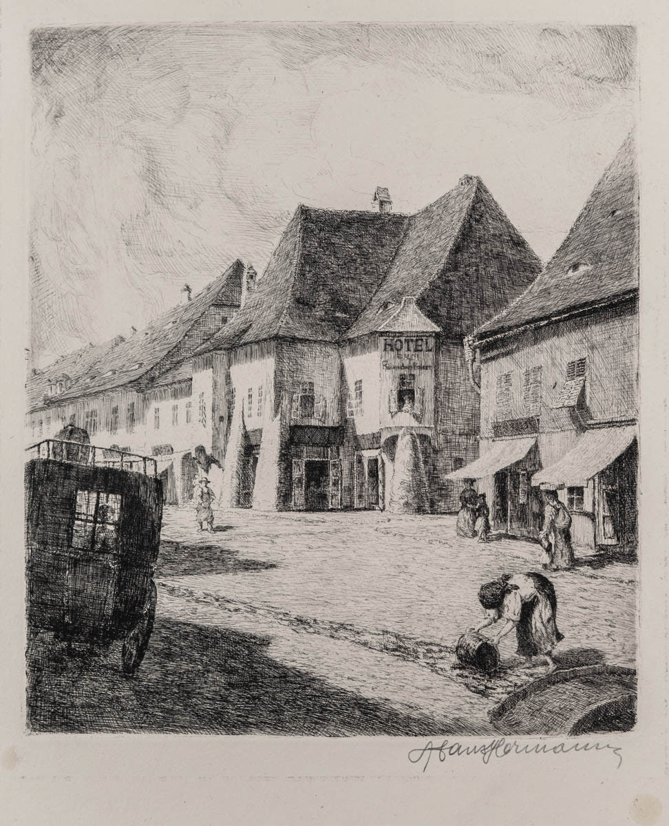 Din Sibiul de altădată (nedatat) Acvaforte 14.05x15 cm