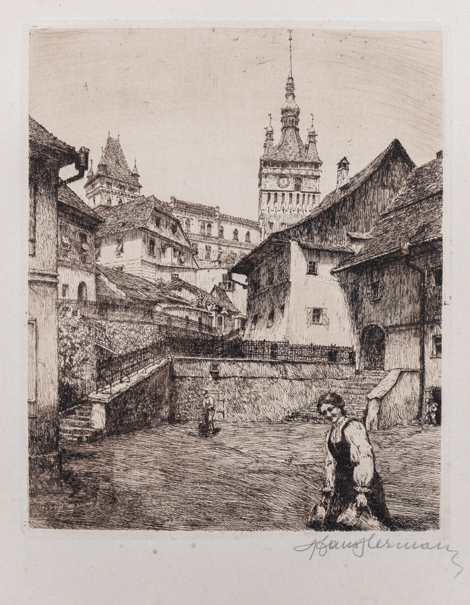 Sighișoara (1923) Acvaforte 24.05x30 cm
