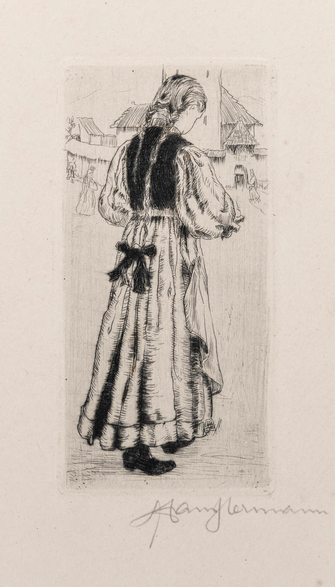 Țărăncuță (1922) Gravură cu acul 17x6 cm