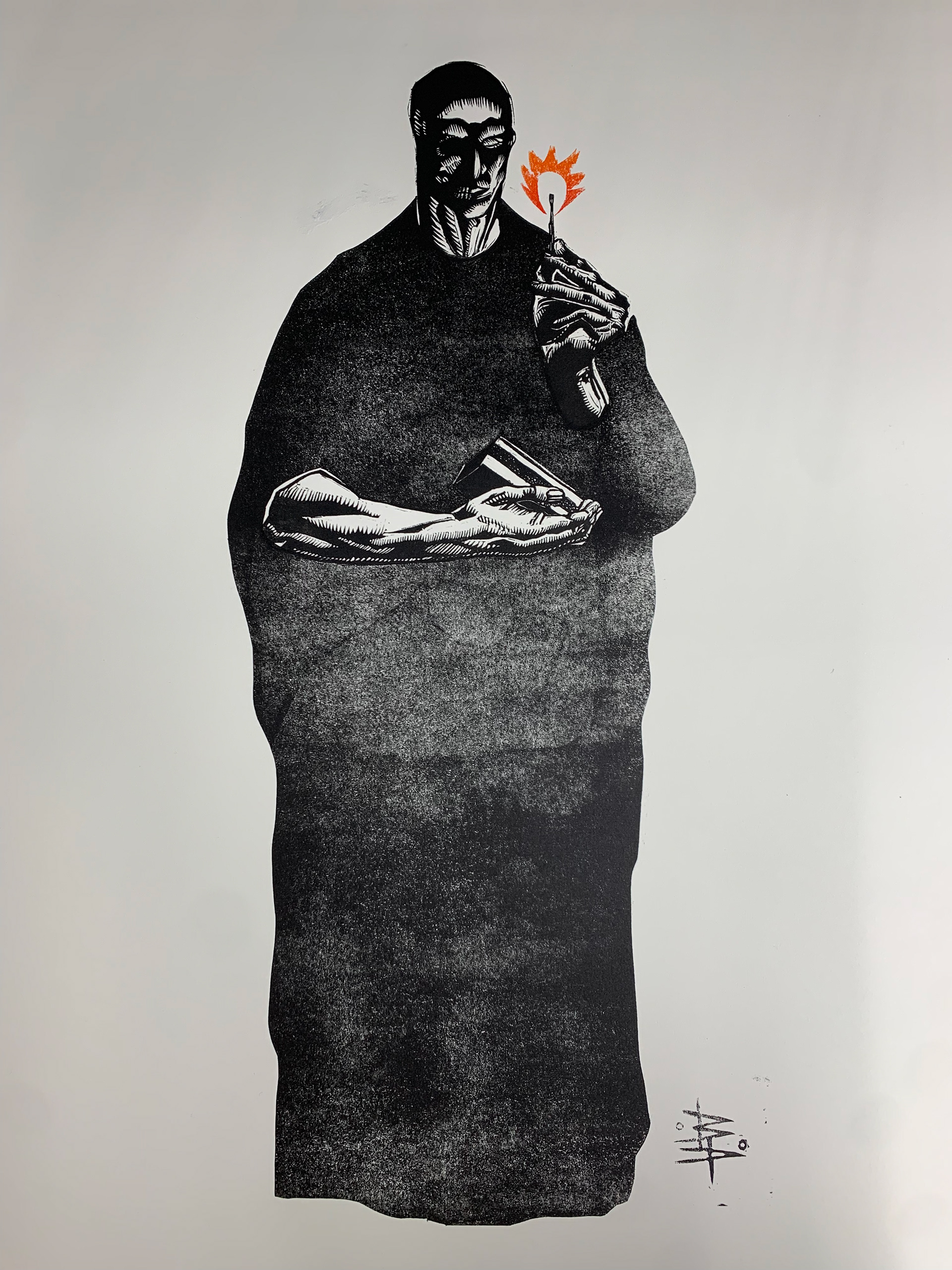 Saint Hofmann, 2021, Linoleum & Paper Print, 11x17