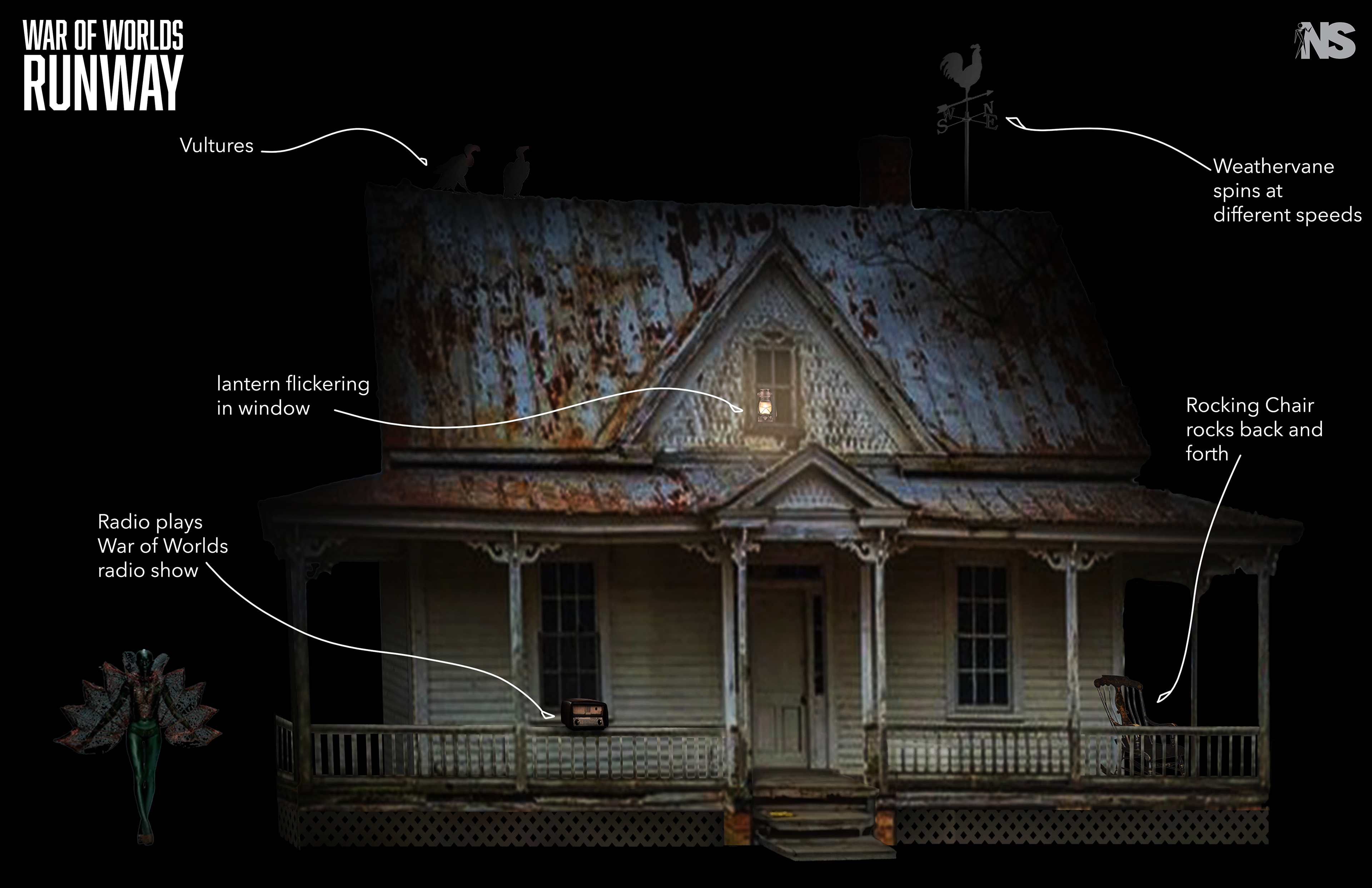 War of Worlds themed Fashion Runway, Designed by Nikolas Serrano