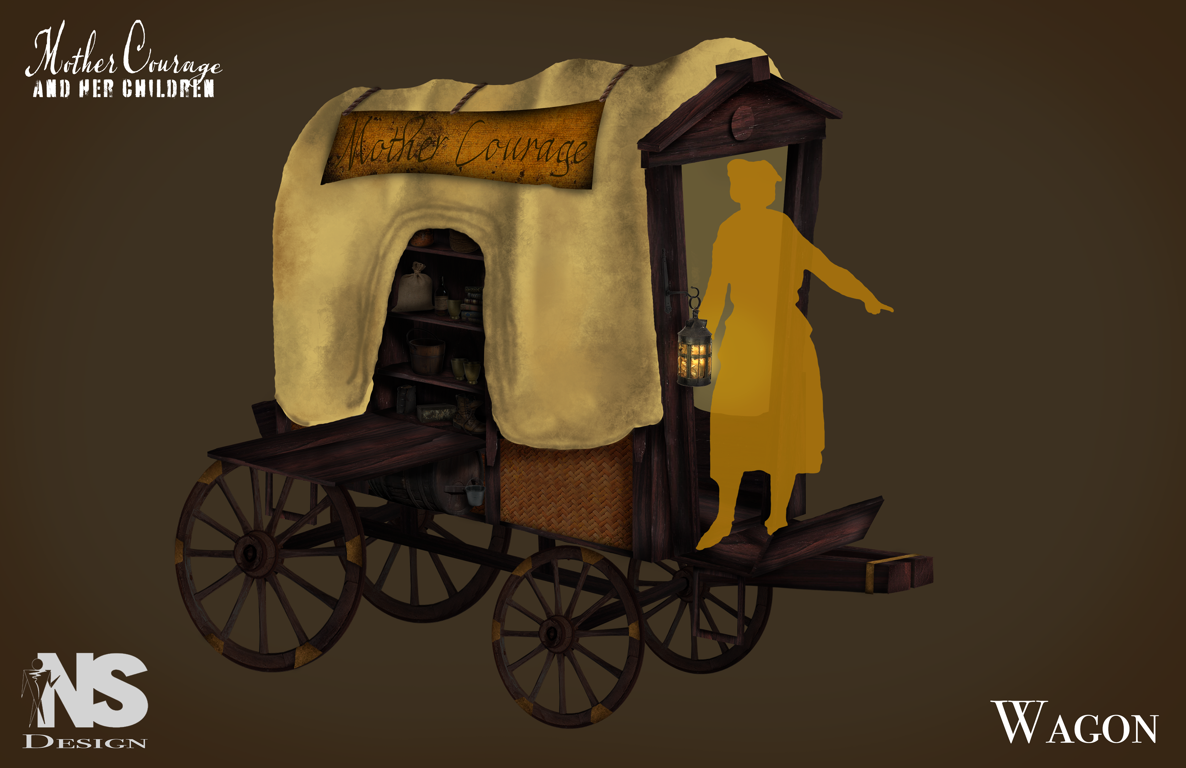 Photoshop Rendering of Mother Courage's Wagon