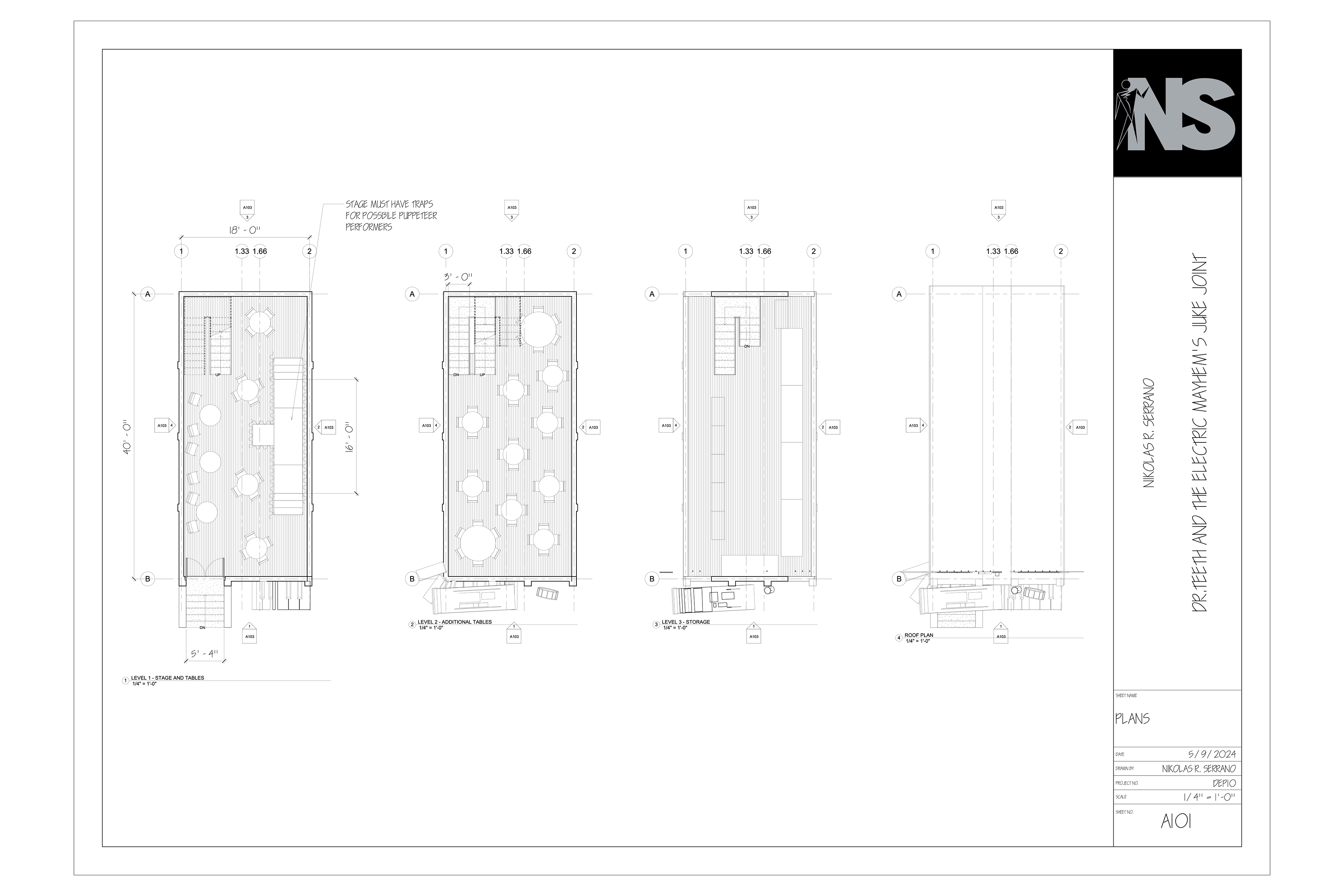 Plan Views of each level: drafted in Revit