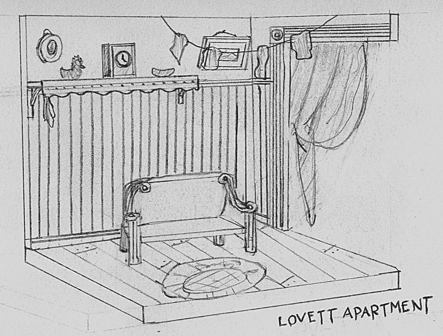 Mrs. Lovett's Apartment Initial Sketch
