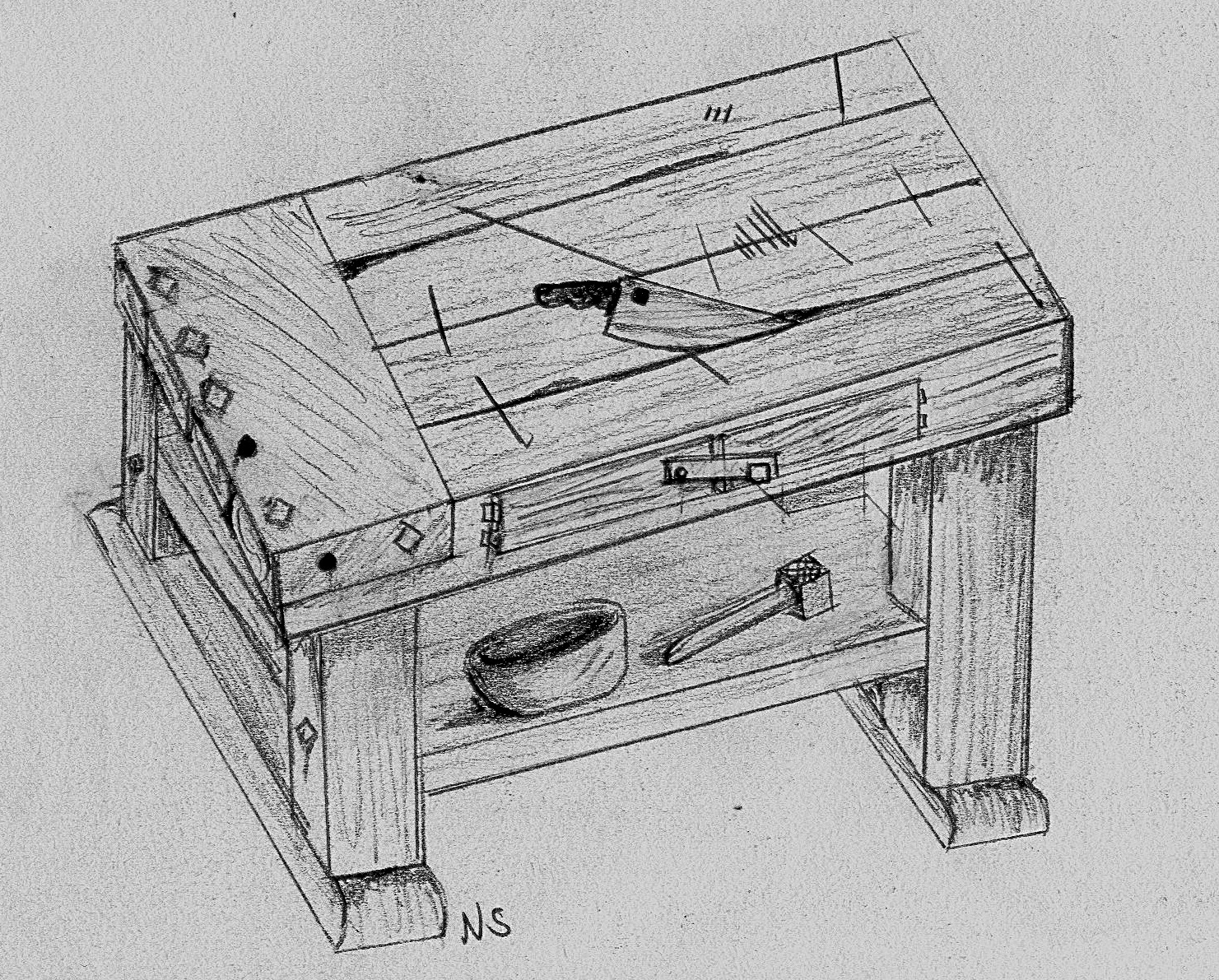 Mrs. Lovett's Prep Table Initial Sketch