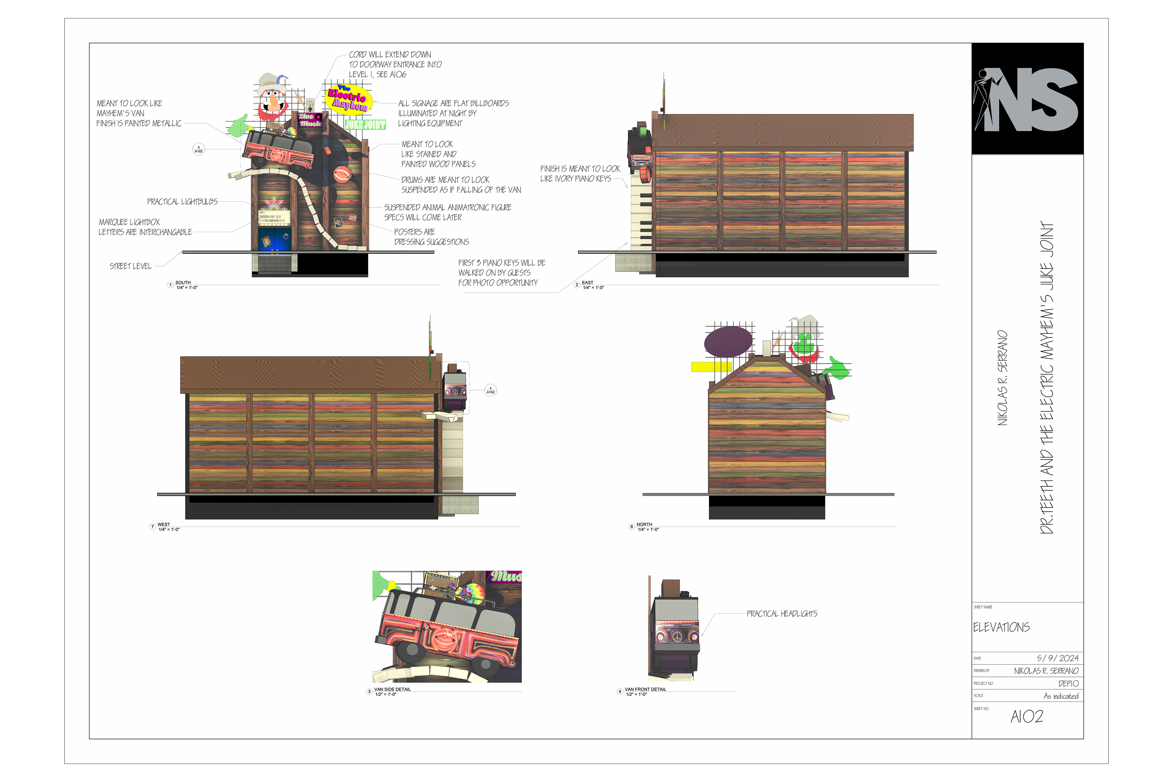 Elevations: drafted in Revit