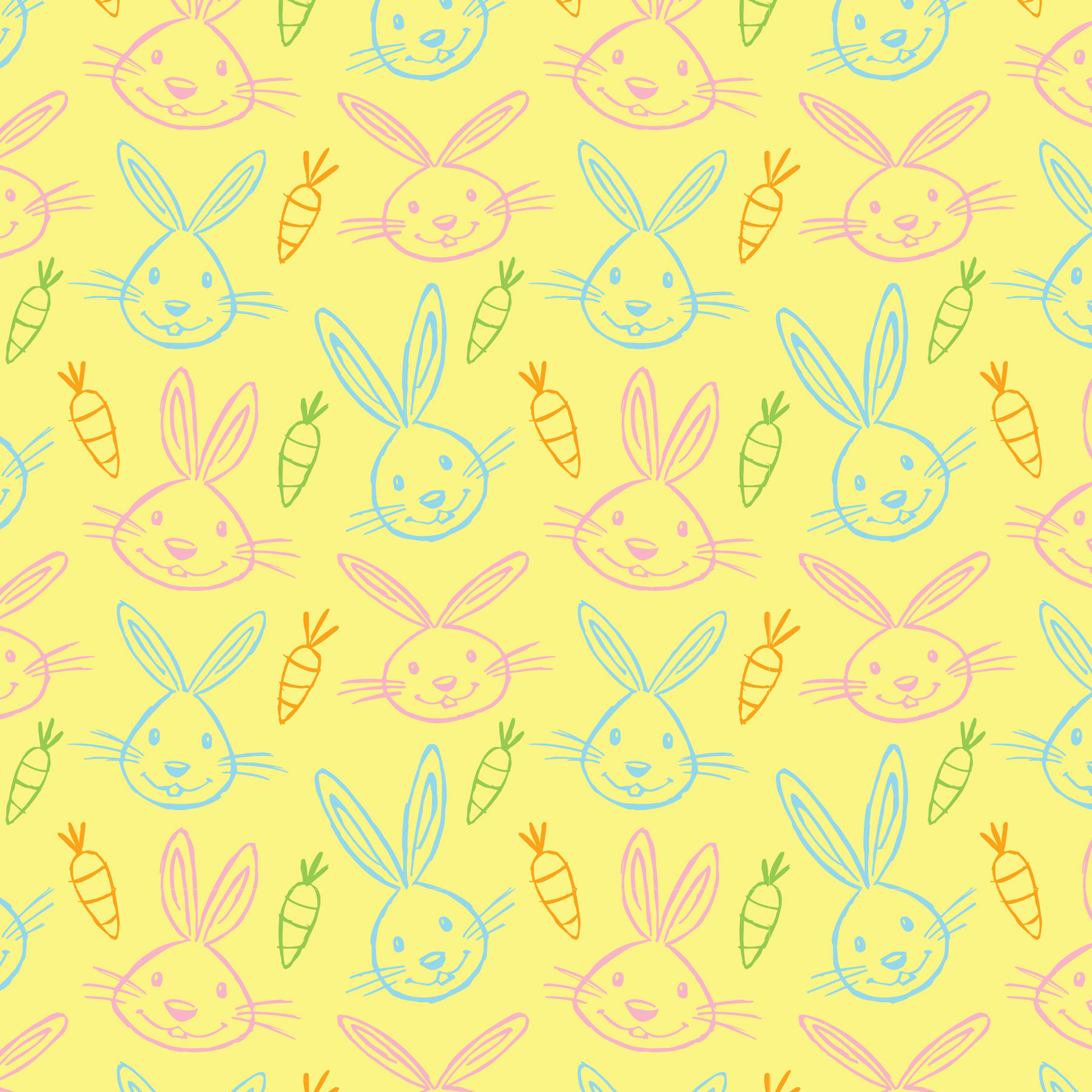 Bunny Heads • vector pattern
