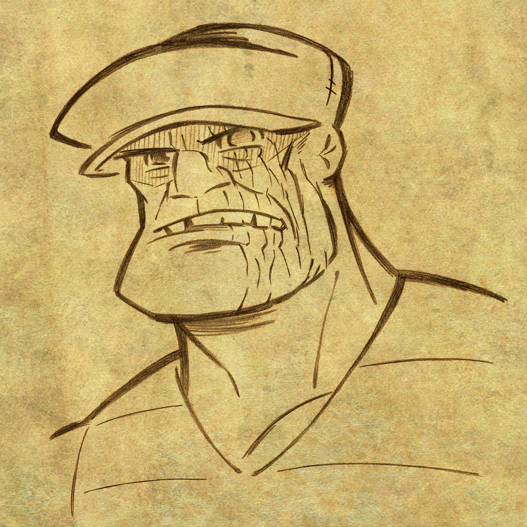 The Goon • pencil illustration with digital texture
