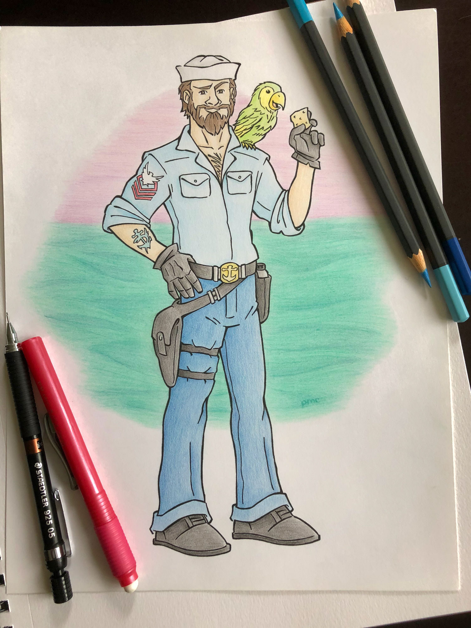 G.I. Joe: Shipwreck • colored pencil illustration