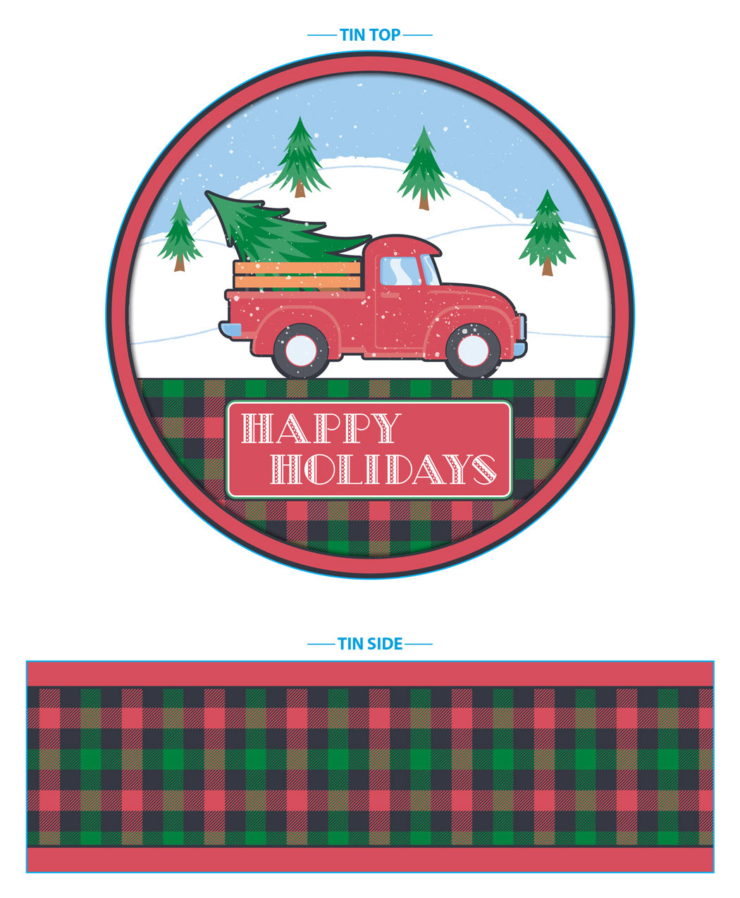 Happy Holidays • cookie tin concept art