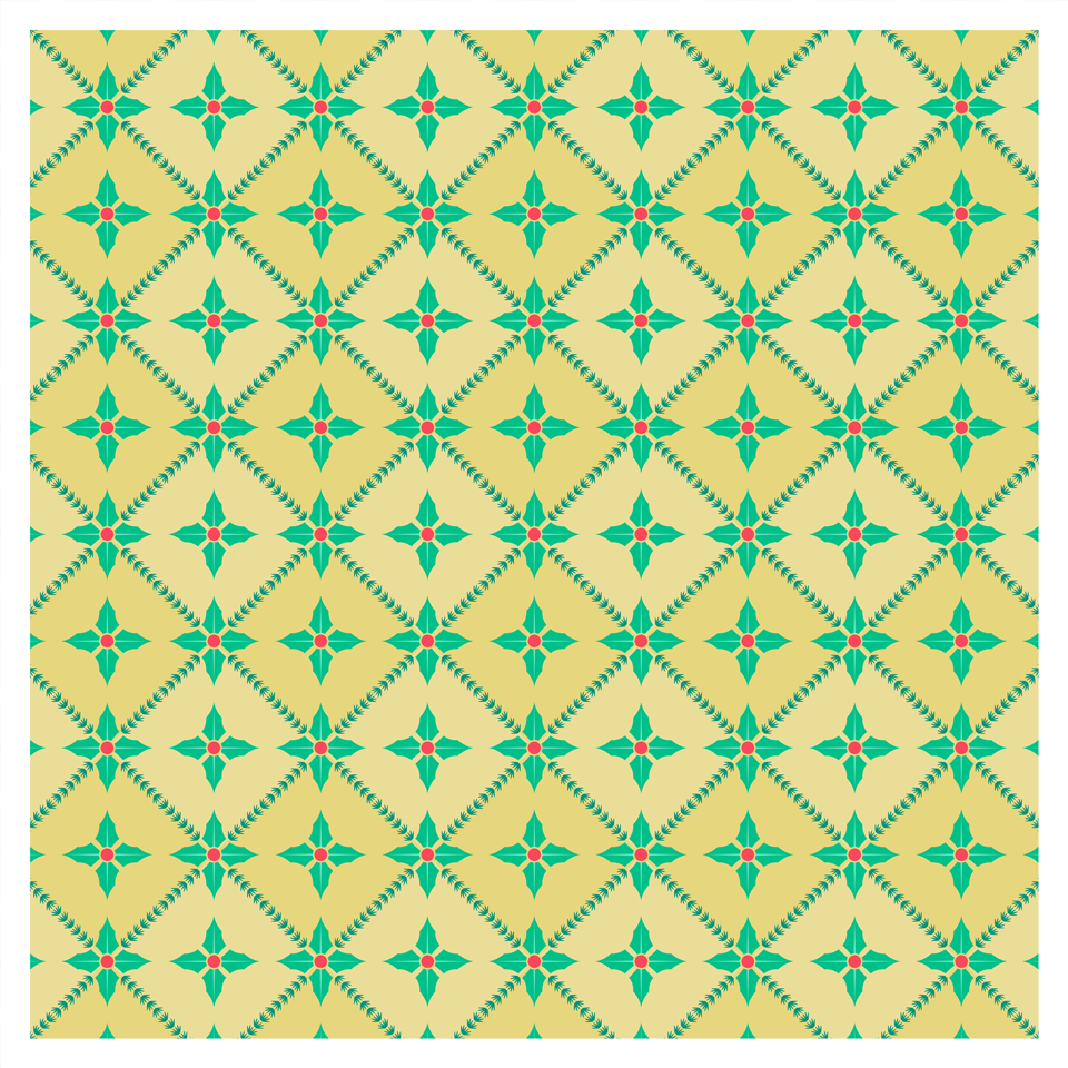 Holly Grid • vector pattern