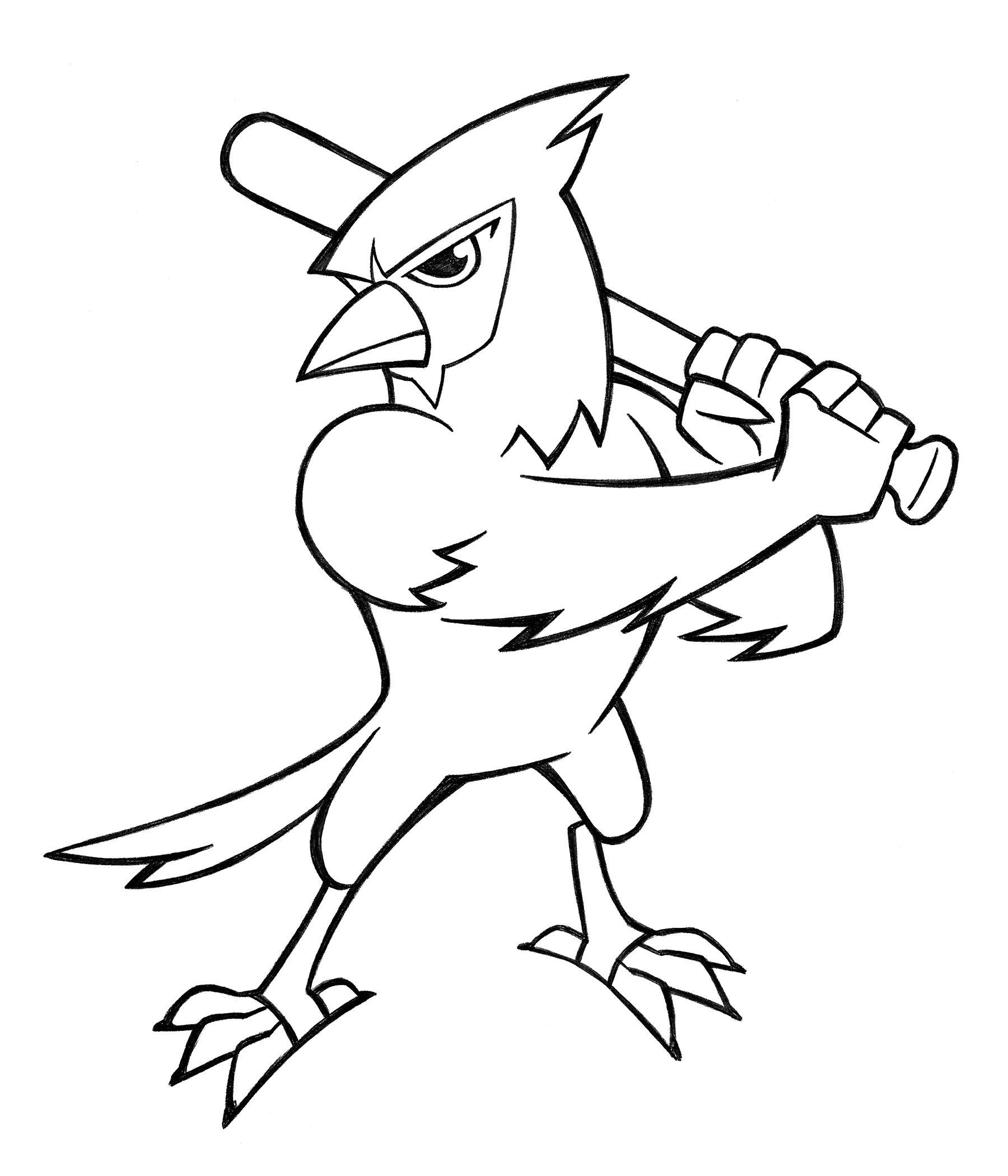 Baseball Cardinal • pencil sketch