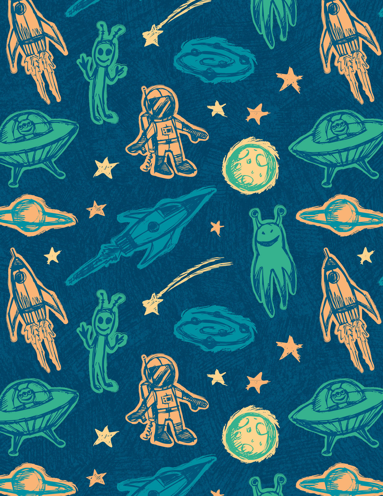 Sketchy Space • vector pattern