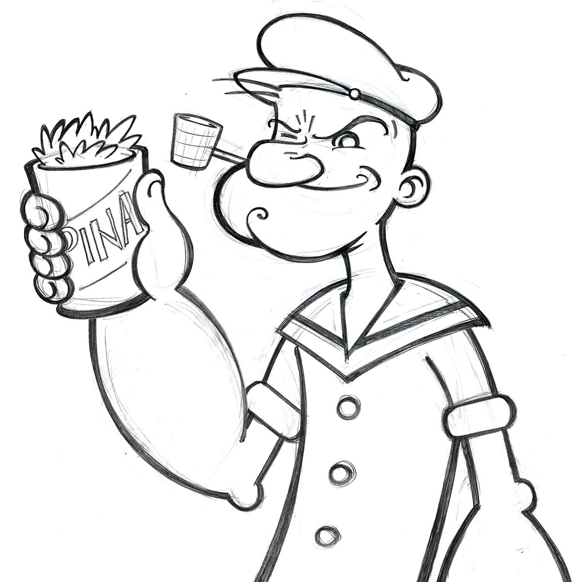 Popeye 1 • pencil sketch