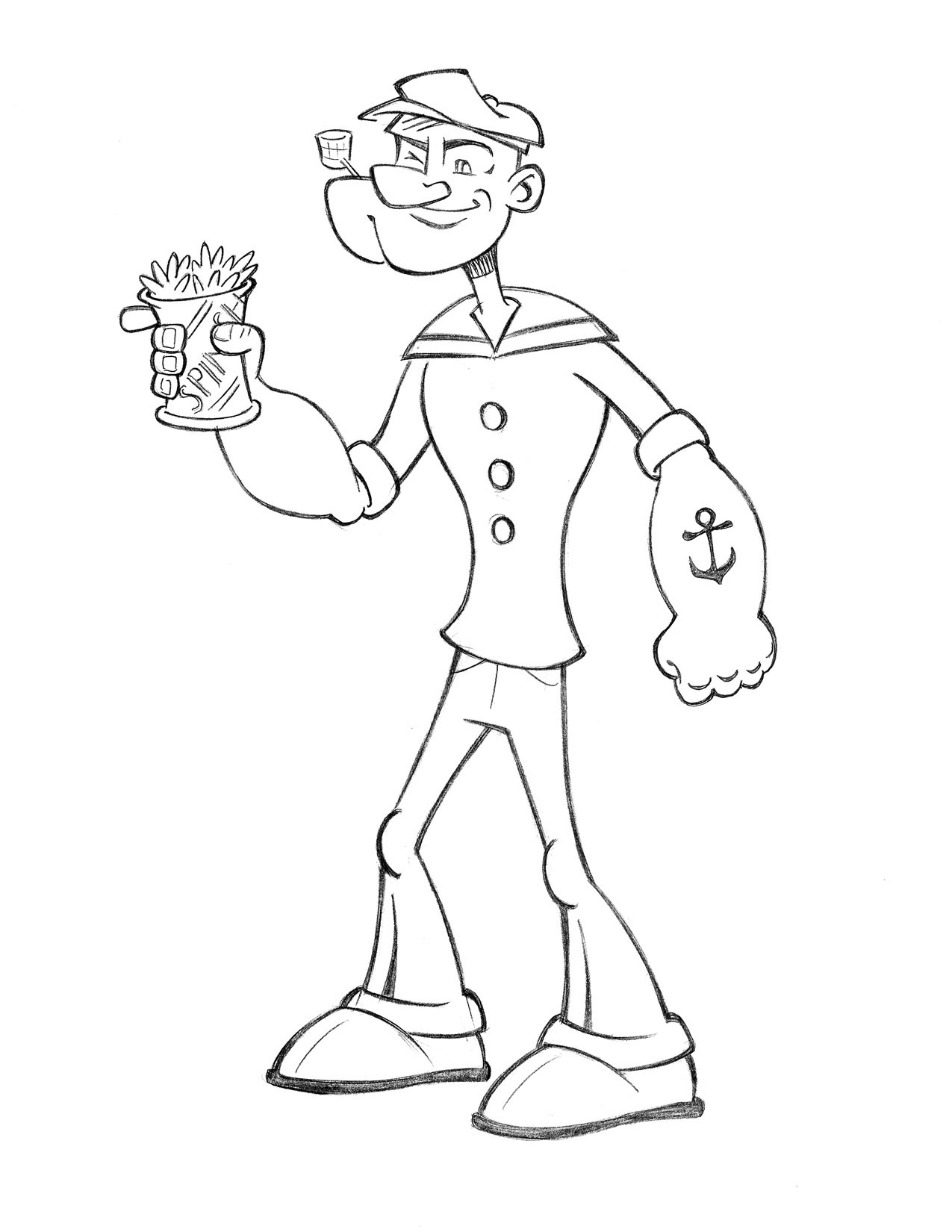 Popeye 2 • pencil sketch