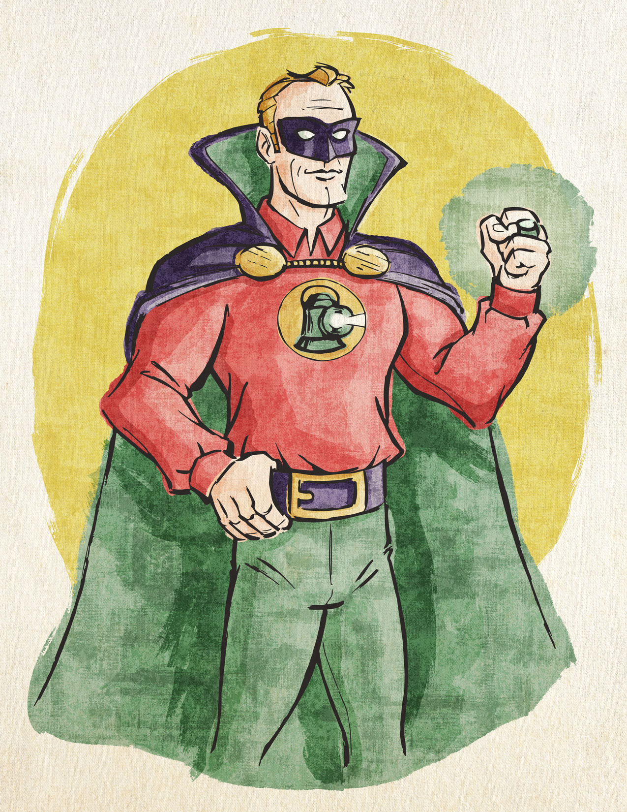 Golden Age Green Lantern • vector illustration