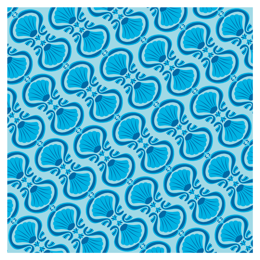 Aqua Shells • vector pattern