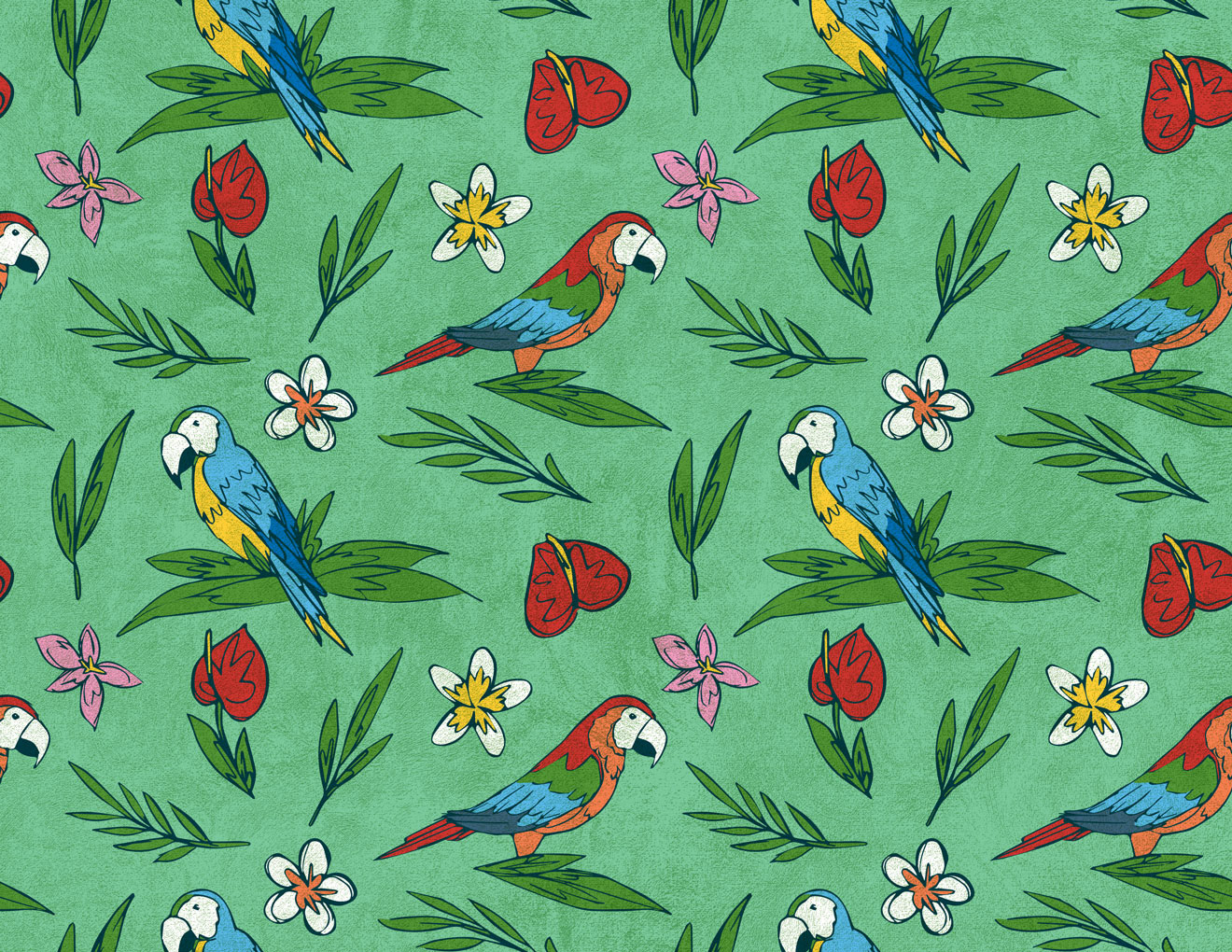 Parrotdise • vector pattern