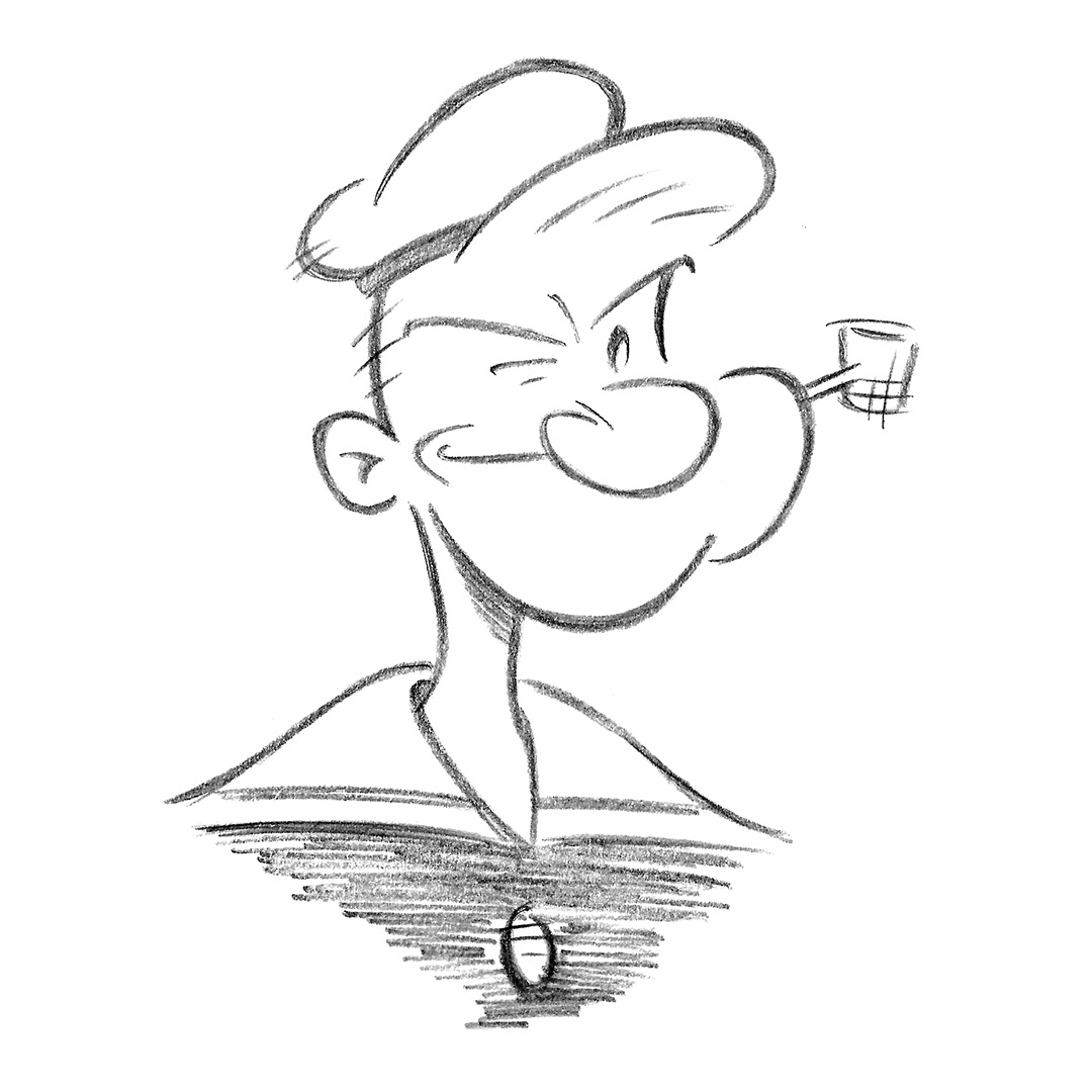 Popeye • pencil sketch