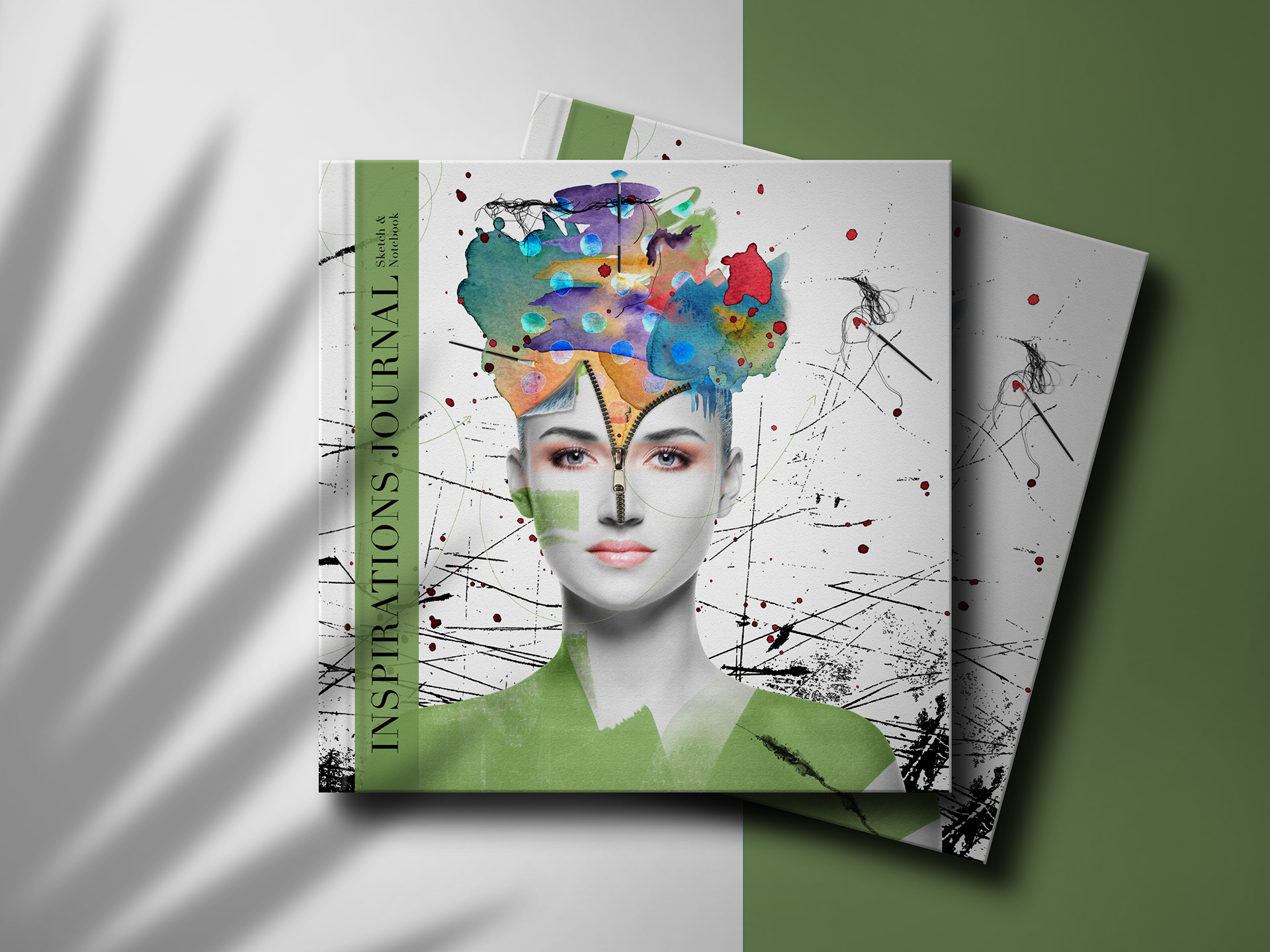 Inspirations Journal Cover Art created from my original digital art ‘Colorist’ on a journal with an interior I also designed and formatted. Sold via my own business, Soggy Nomad Press