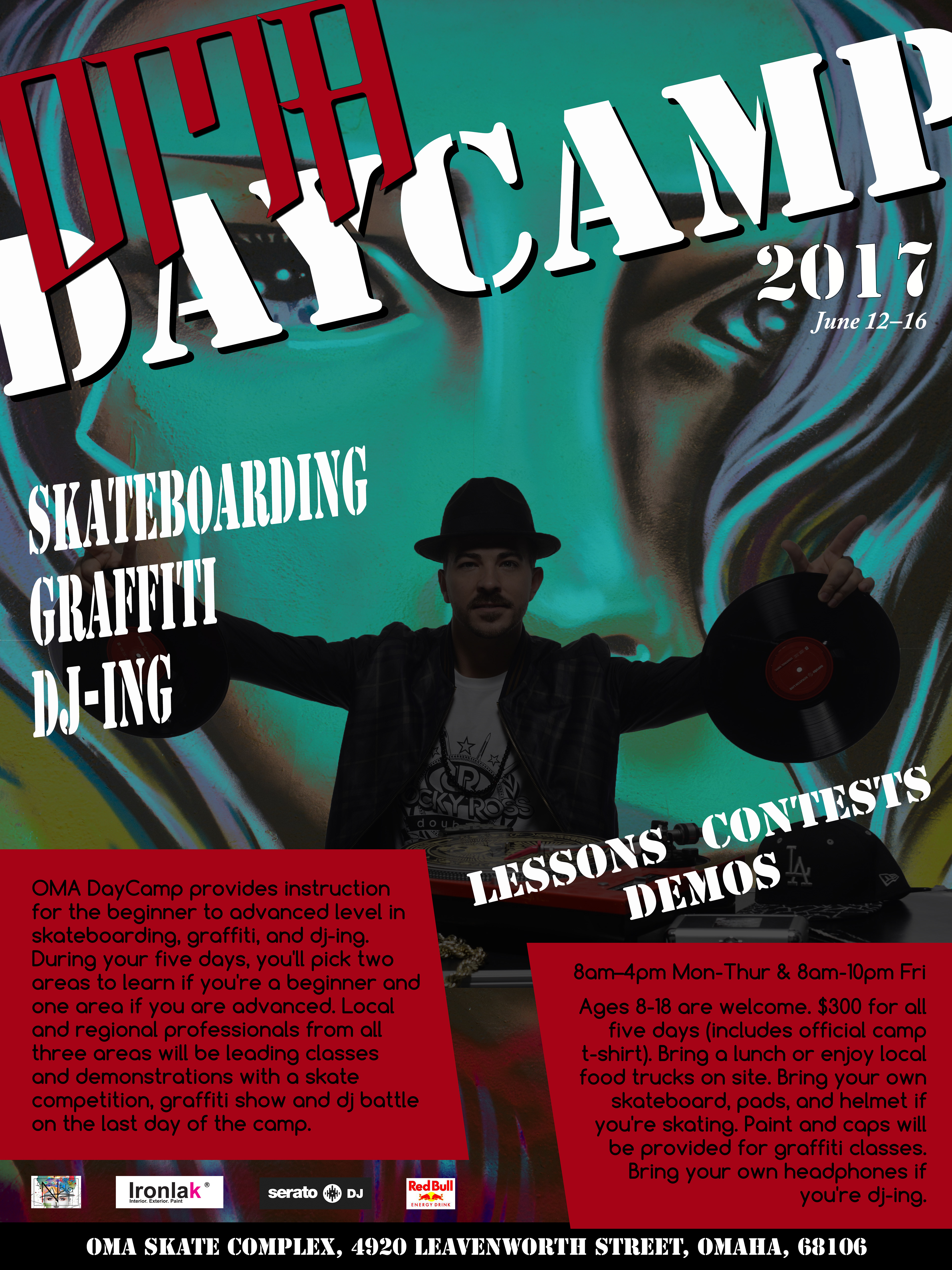 Faux Event Poster #2 from a series designed for a graphic design course assignment (2018), Bellevue University, NE