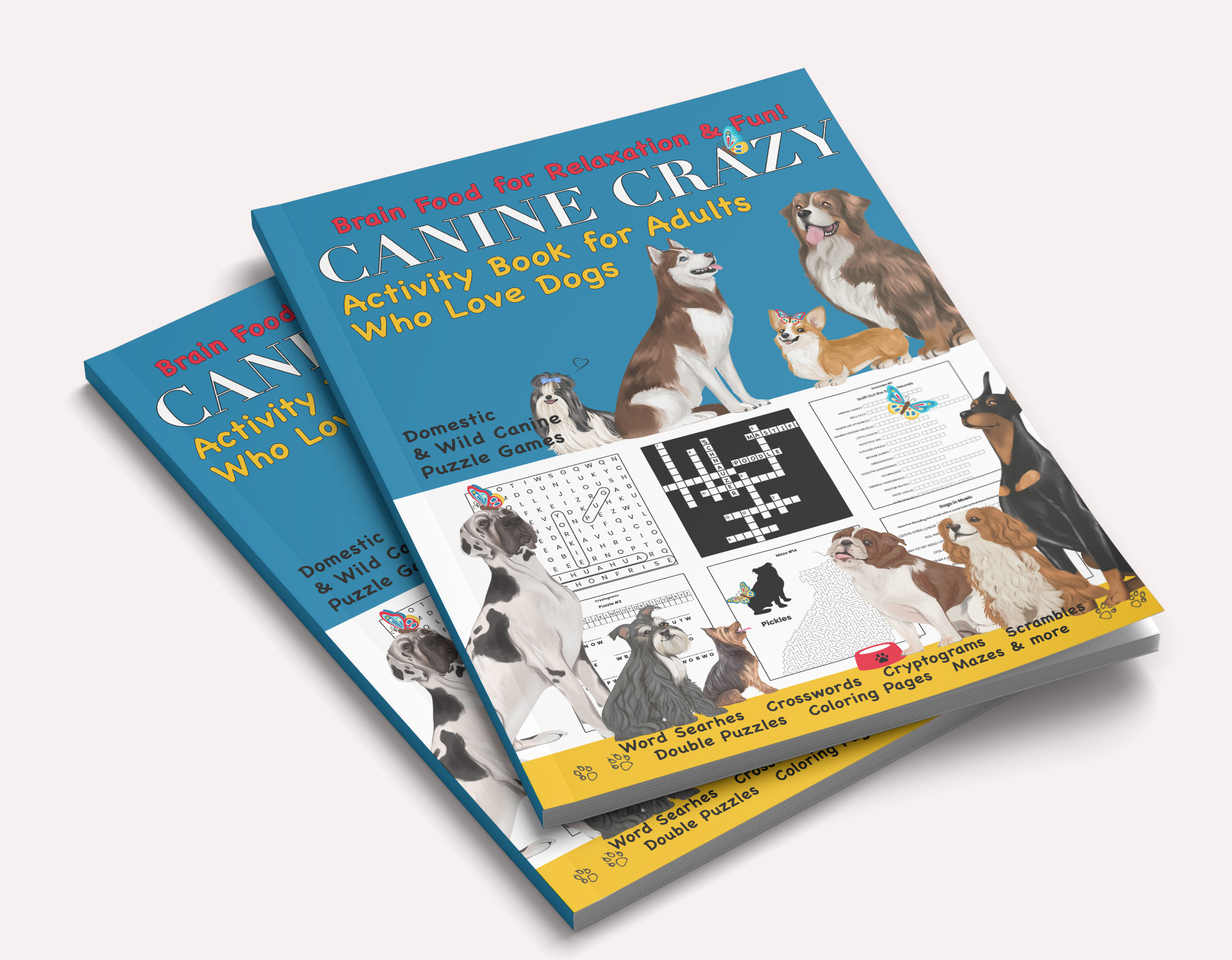 Cover Design for my book Canine Crazy sold via my own business, Soggy Nomad Press