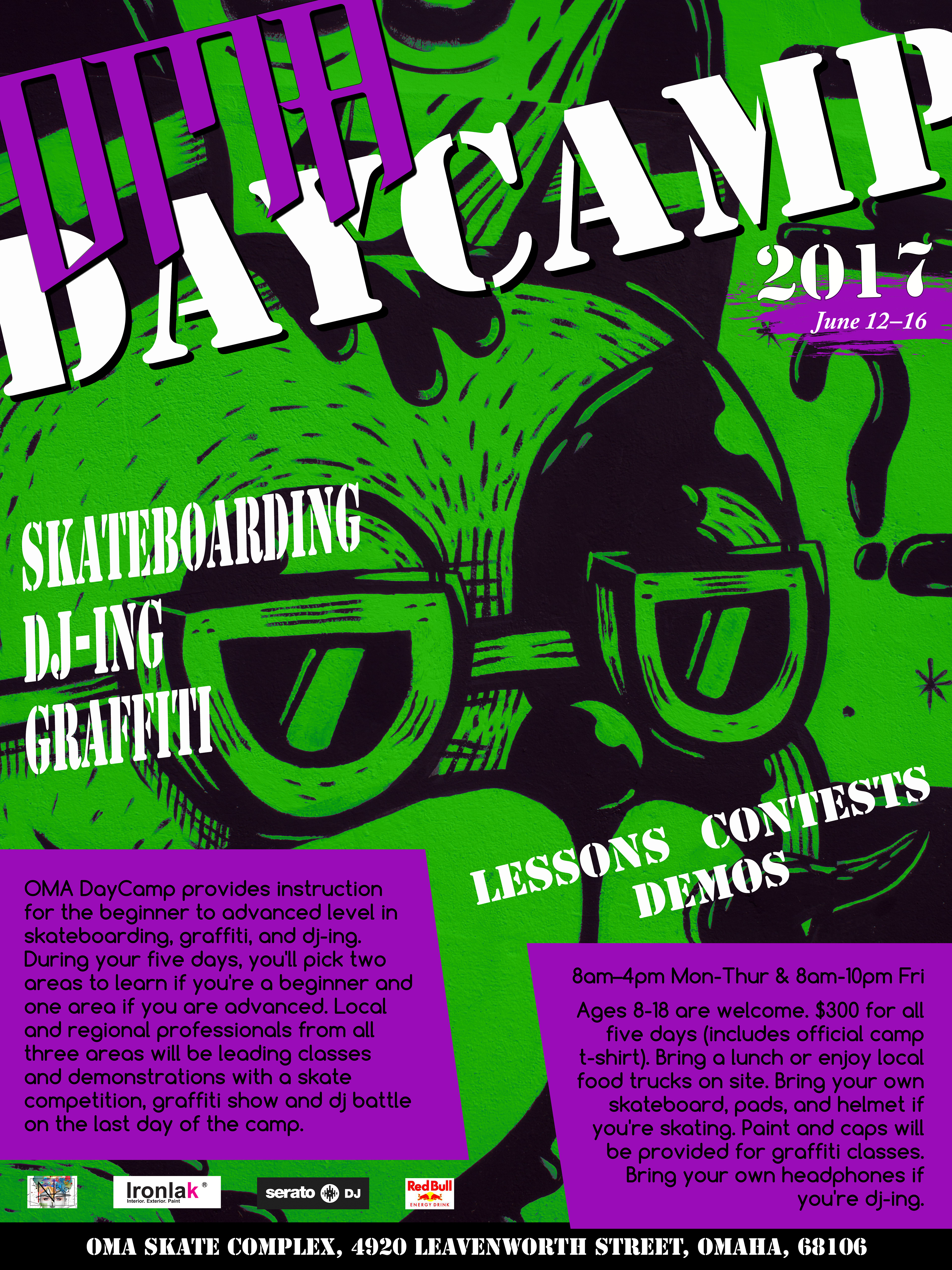 Faux Event Poster #3 from a series designed for a graphic design course assignment (2018), Bellevue University, NE