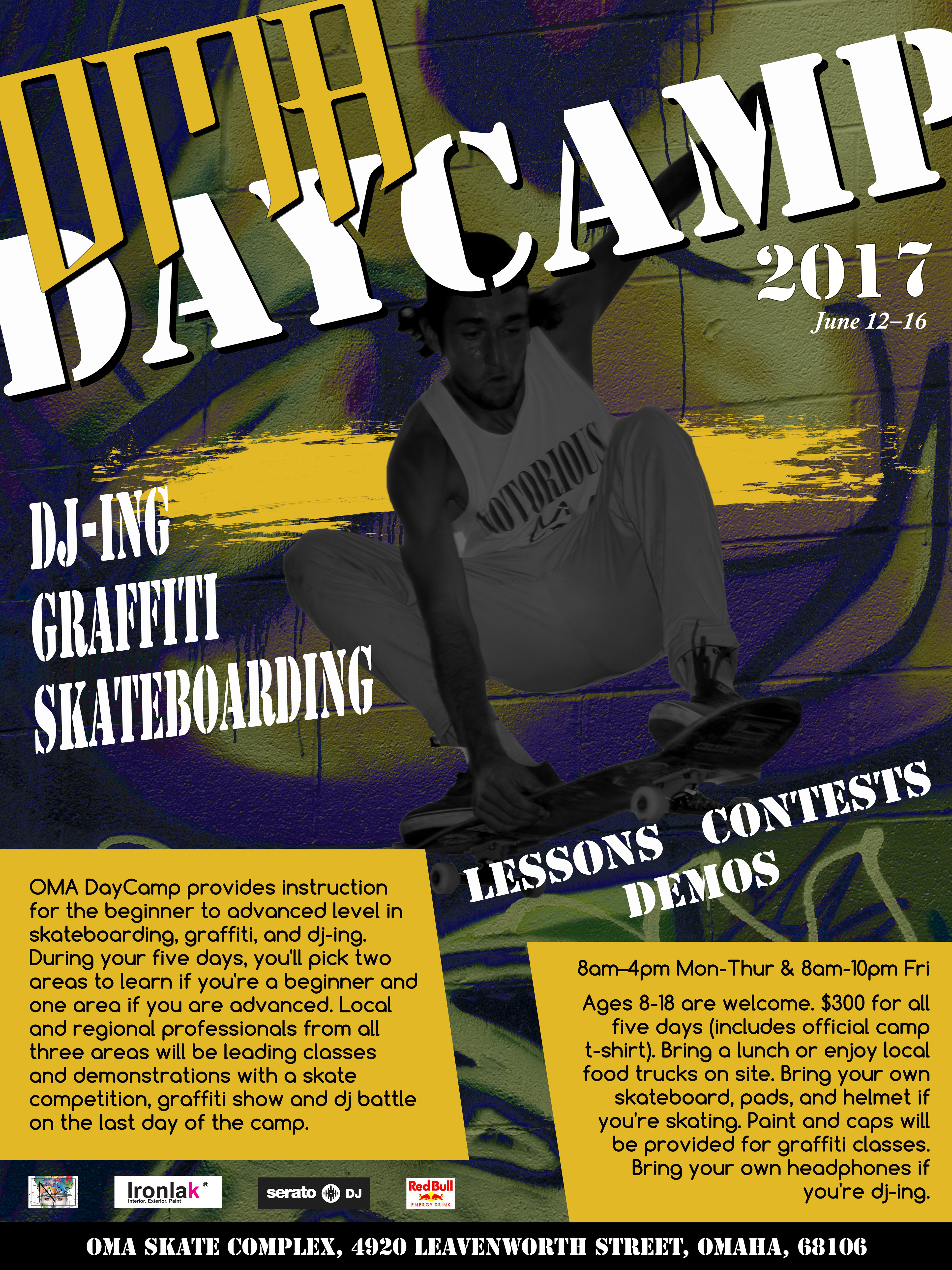 Faux Event Poster #1 from a series designed for a graphic design course assignment (2018), Bellevue University, NE