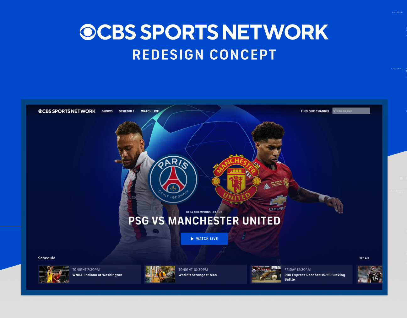 Portfolio of Greg Dubois marvelgd CBS Sports Network Redesign