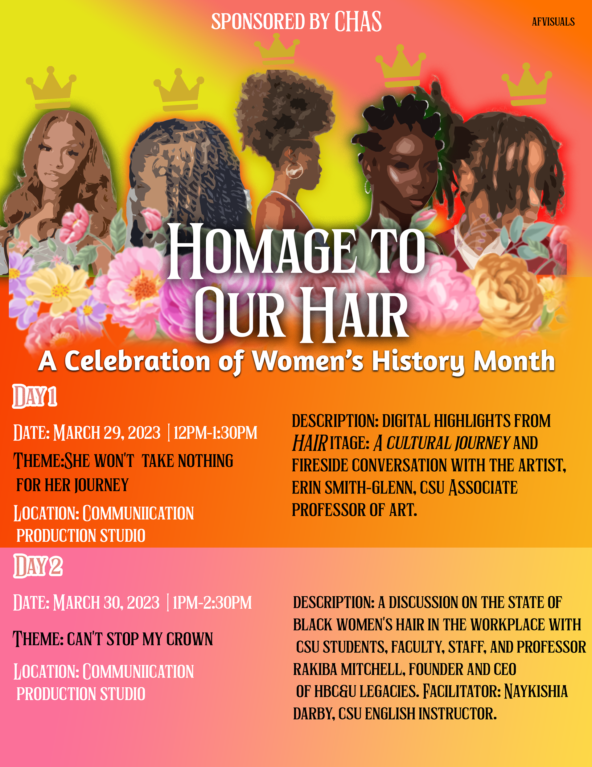 Homage to Our hair, celebrating women's history month event for Central State University