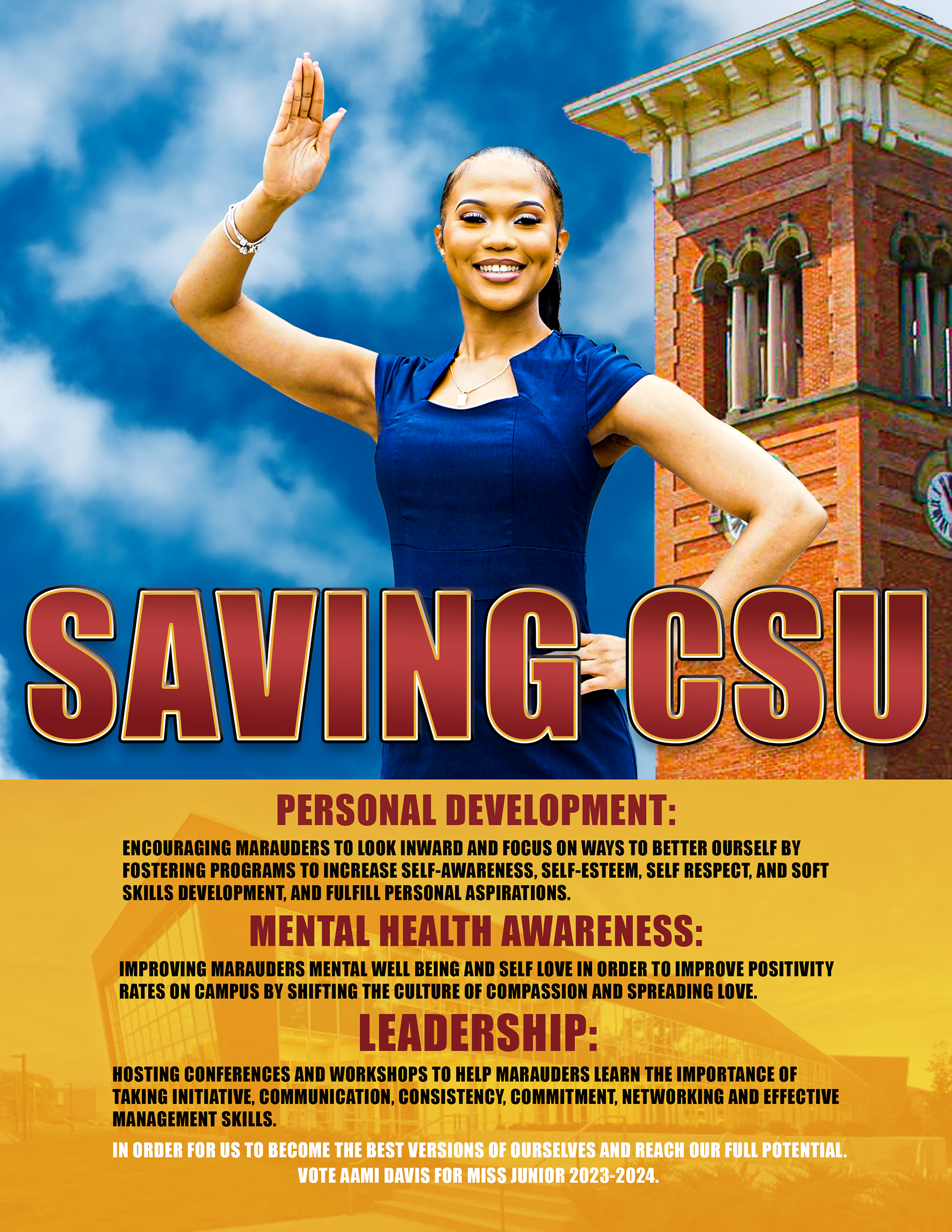 Sami Davis campaign flyer for Miss Junior Central State University