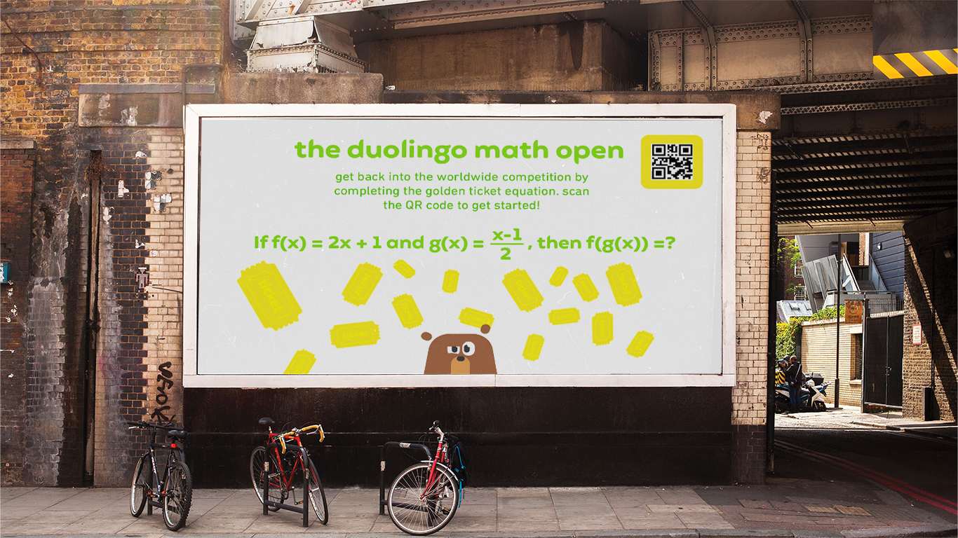 Duolingo Global Math Open Out of Home Advertisement Mockup #3