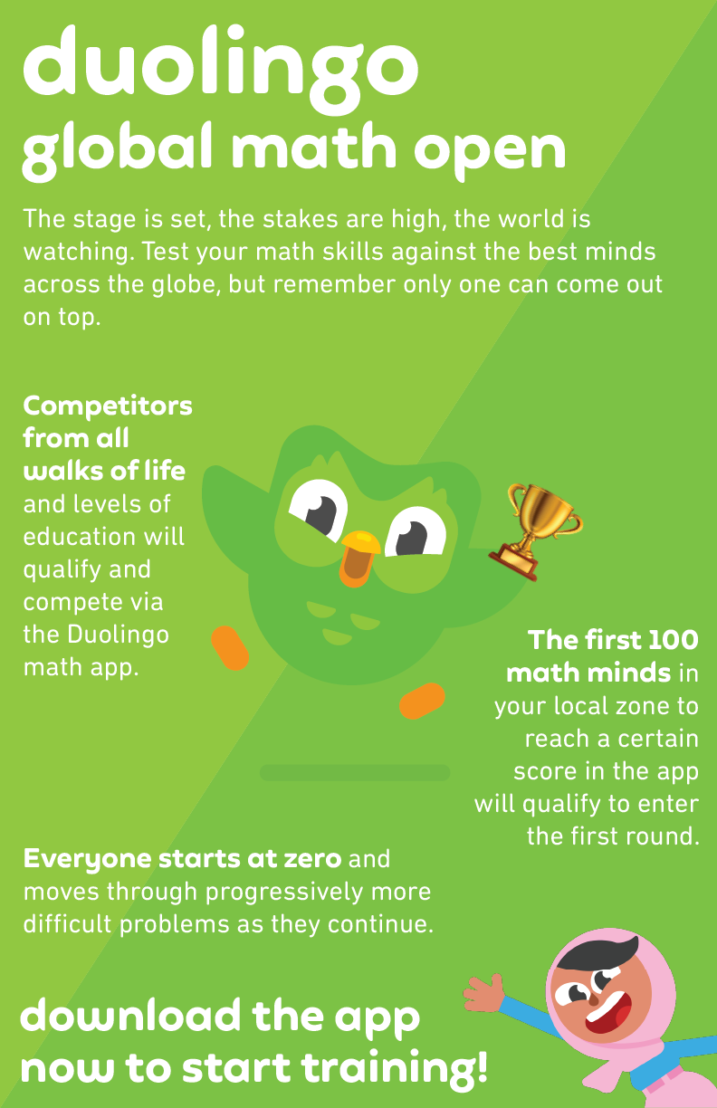 Duolingo Global Math Open Print Design Mockup #1