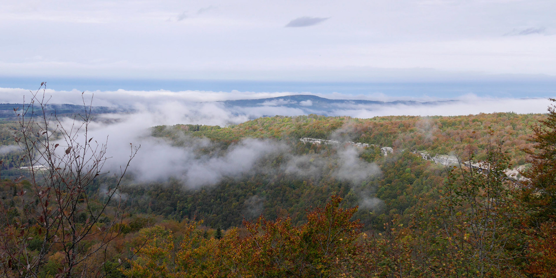 Pt de vue au dessus des cascades du Hérisson