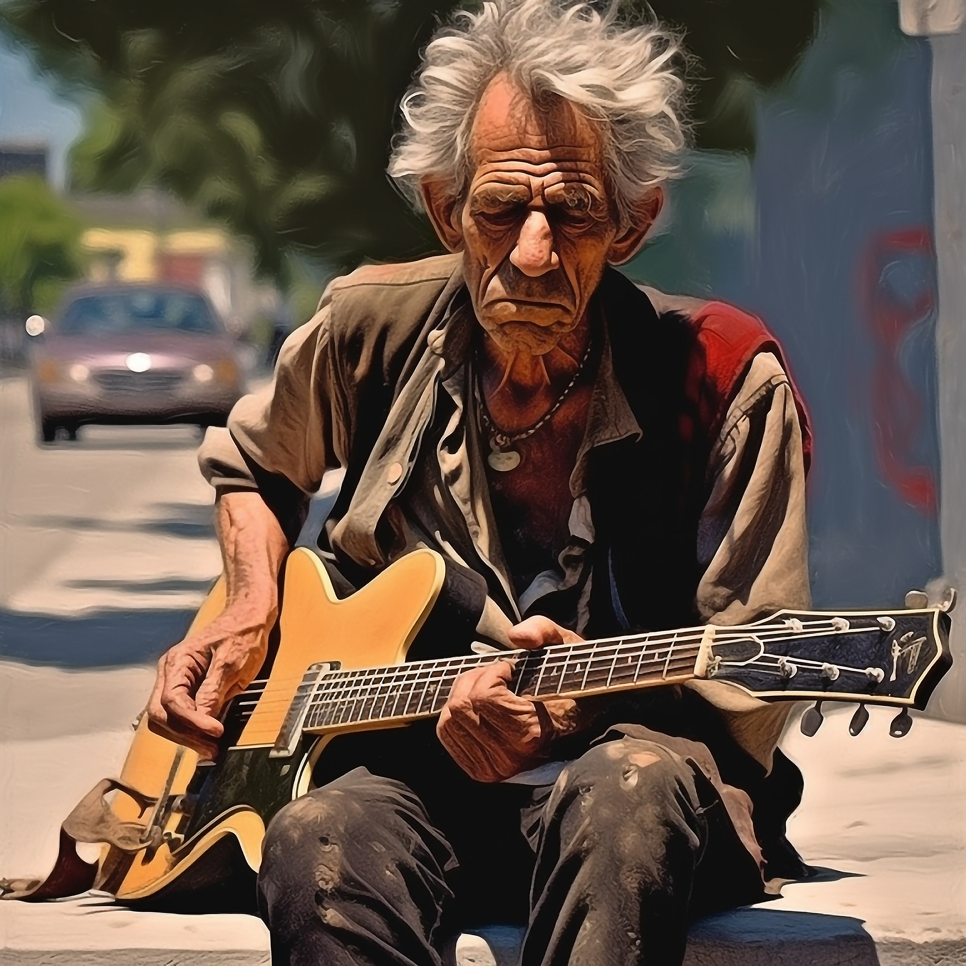 Keith Richards Busker