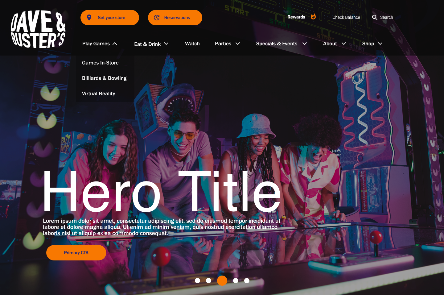 Dave & Busters Hero Header Combo - XD