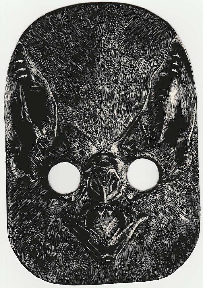 Bat mask | Scratchboard