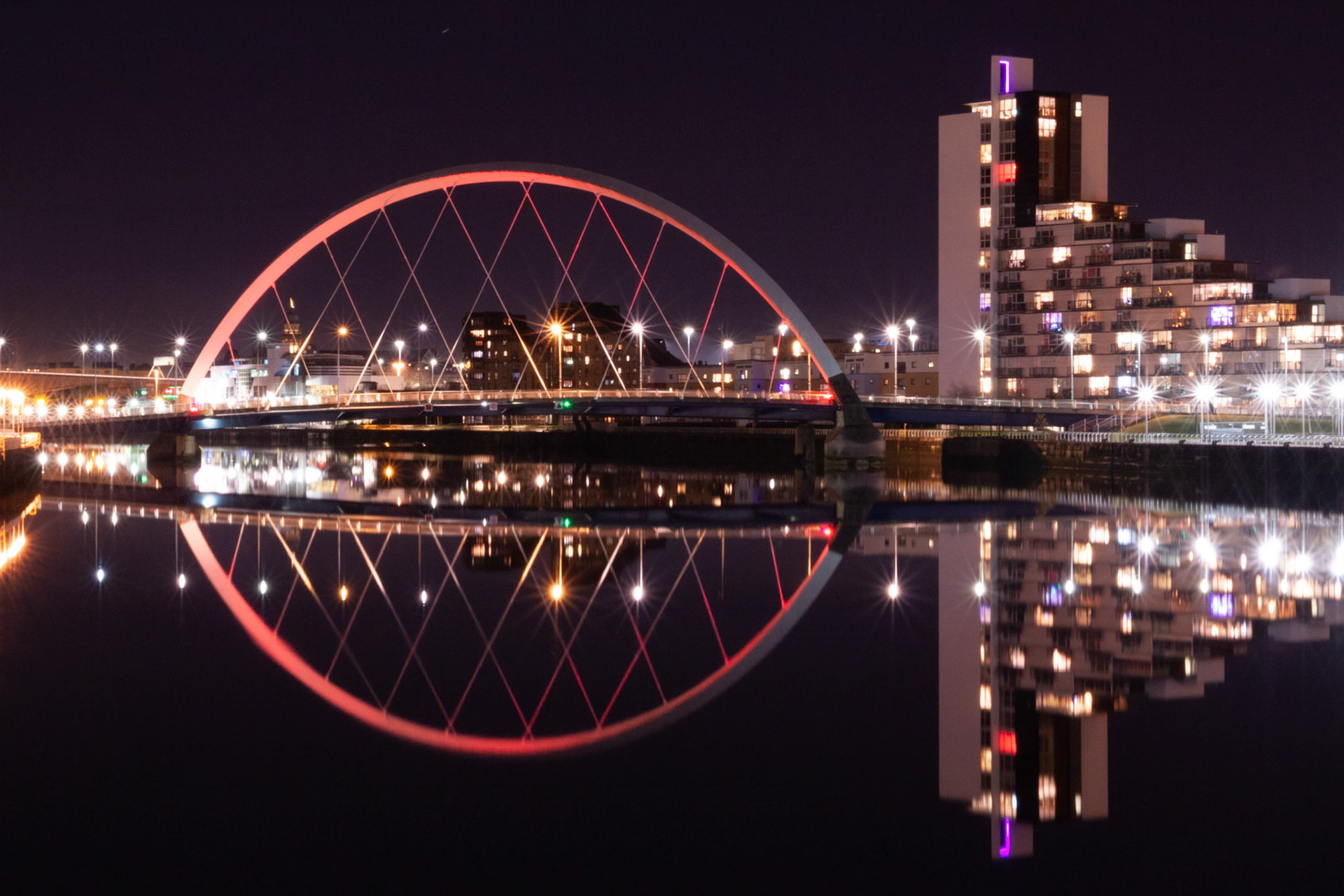 Glasgow's Squinty Bridge at Night