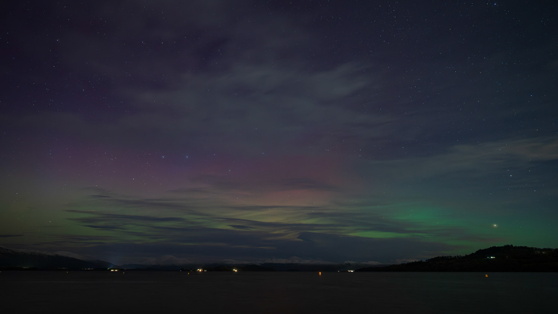 Faint Aurora over Loch Lomond