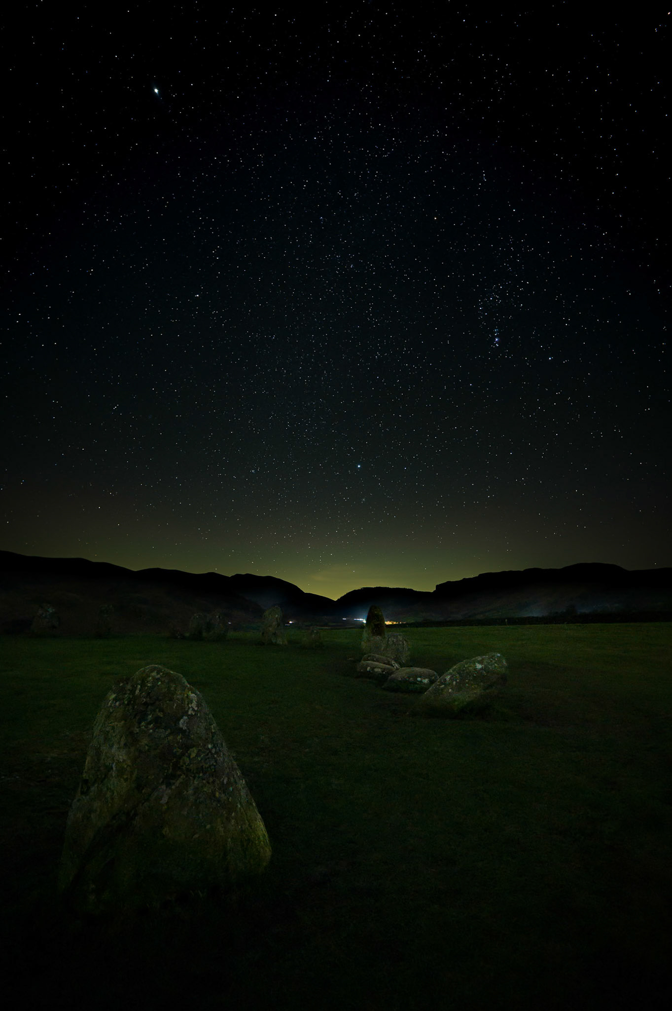 Orion over Castlerigg Stone Circle
