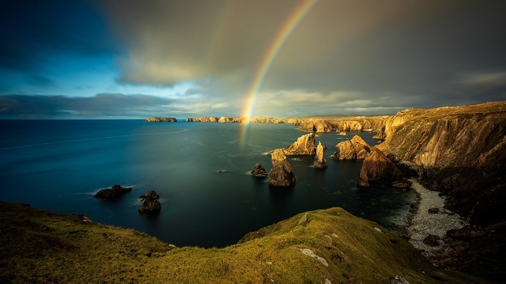 Mangersta Sea Stacks Rainbow