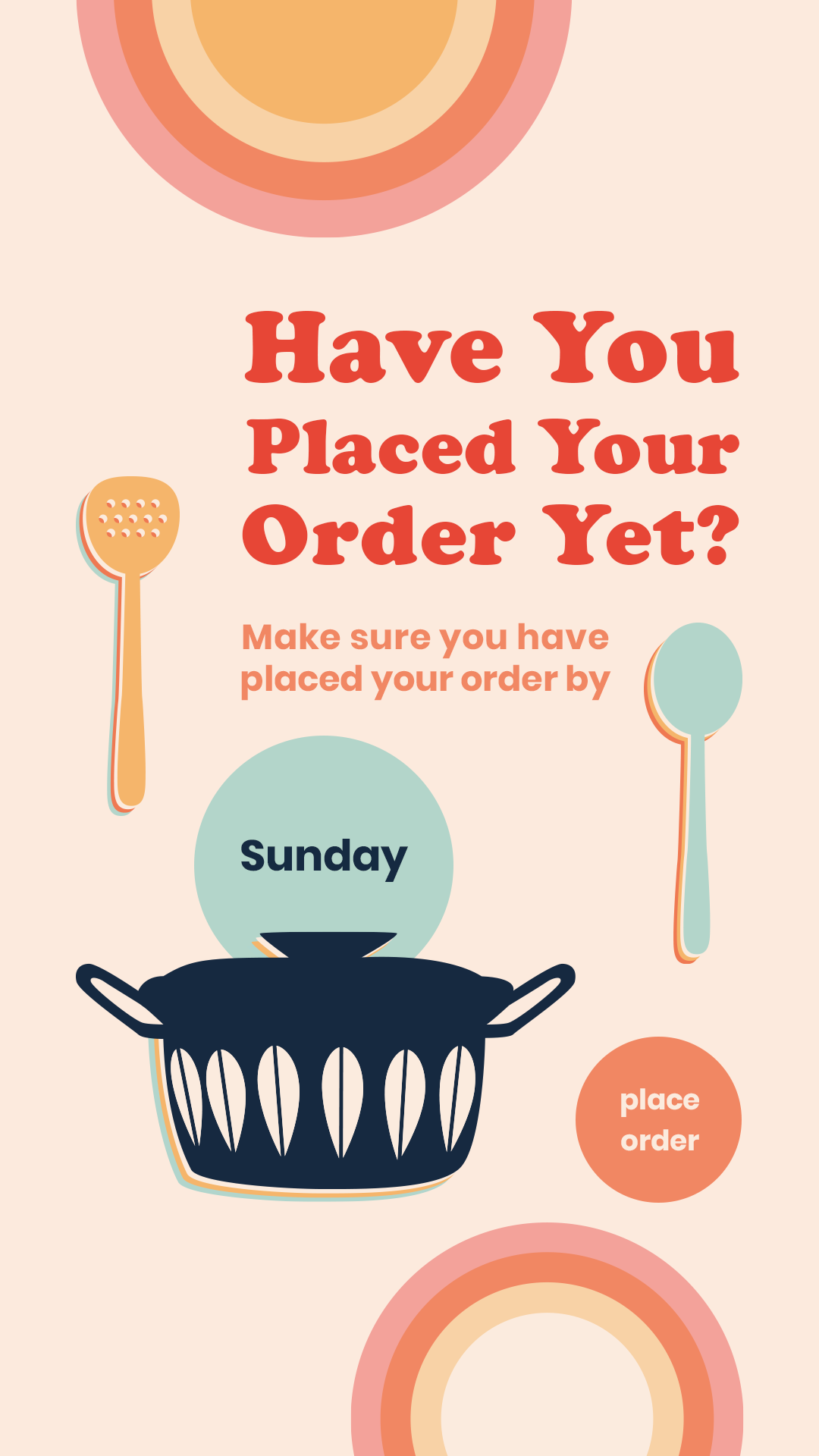 Canva template for the weekly ordering social media posts