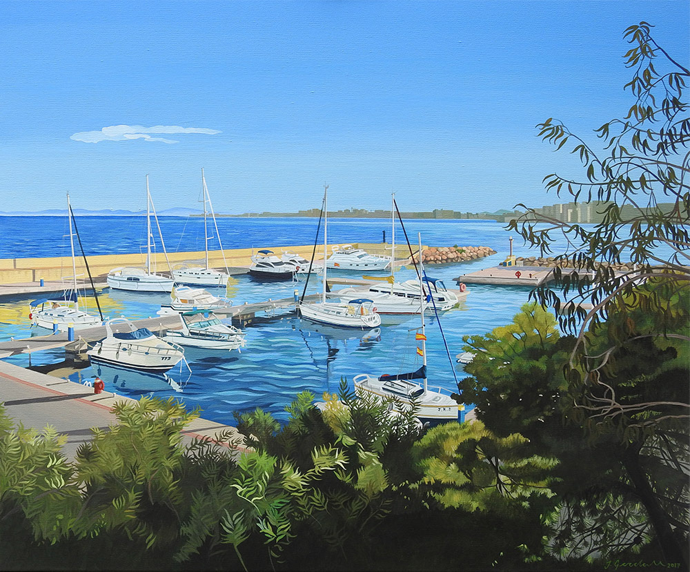 Cabo Roig Harbour - Acrylic on canvas (65 x 55cm)