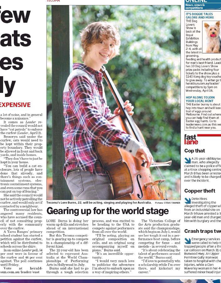 An article describing my trip to to LA for the World Championship of Performing arts (2014)